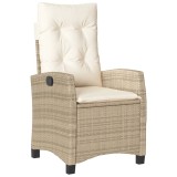 Cumpara ieftin Scaun de gradina rabatabil cu perne, bej, poliratan