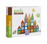 Joc magnetic educativ Diamond cu 48 piese, 7,5 cm, Bufnitel