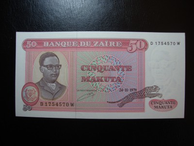 ZAIR 50 MAKUTA 1979 UNC foto