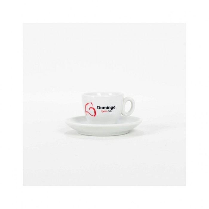 Set Domingo Caffe 6 cesti si farfurii pentru espresso red