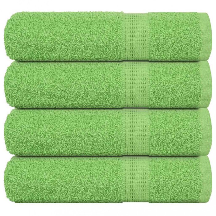 vidaXL Prosoape de baie 4 buc Verde mere 100x150cm 360g/m&sup2; 100% bumbac