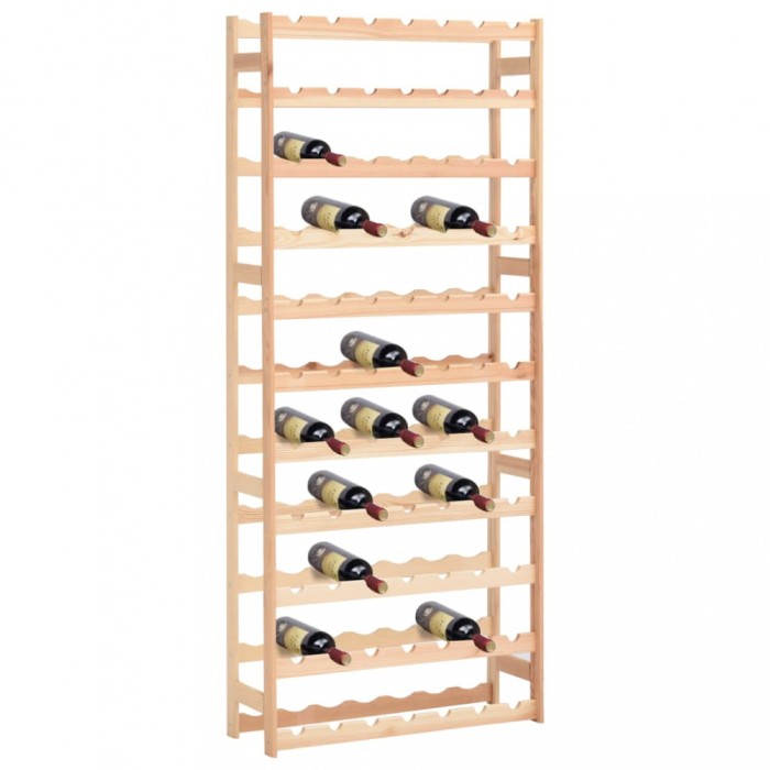 Suport pentru sticle de vin, 77 sticle, lemn de pin