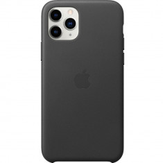 Husa originala din Piele Neagra pentru Apple iPhone 11 Pro foto