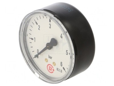 Manometru 0-6 bar 63 mm pentru lichide și gaze inerte foto