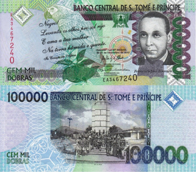 SAO TOME SI PRINCIPE 100.000 dobras 2013 UNC!!! foto