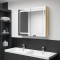 vidaXL Dulap de baie cu oglindă și LED, stejar, 80x12x68 cm 326515