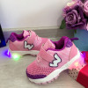 Adidasi colorati textili roz mov cu lumini LED beculete pt fetite 21 24 cod 0632, Fete