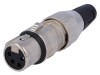 Conector XLR Mama 4 Pini DELTRON, 10A, 50V, Placare Argintata, Montare Cablu/Lipire