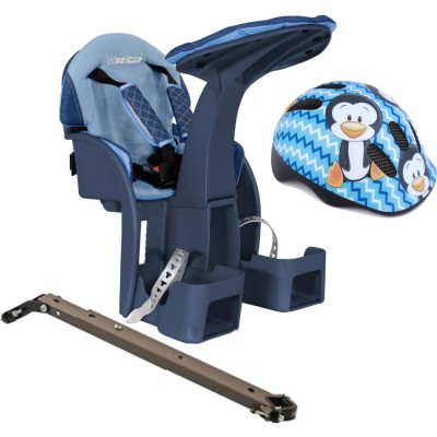 Scaun bicicleta copii SafeFront Deluxe, Pozitie montare Centru, 15 Kg si Casca Protectie XS 44-48 Penguin WeeRide WR10SKPG foto
