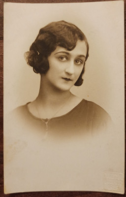 Portret domnisoara// foto tip CP, Julietta Bucarest 1929 foto