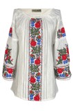 Bluza tip ie dama R23, alb/verde Bluza tip ie dama R23, alb/verde, marimea 3XL
