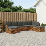 Cumpara ieftin Set de canapele de exterior 7 buc. 6-Locuri Natural si Antracit