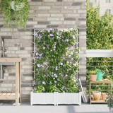 VidaXL Ghiveci de Grădină cu Tărie 2 bucăți Alb 80x40x125,5 cm