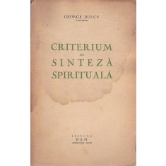 CRITERIUM DE SINTEZA SPIRITUALA