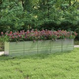 Strat &icirc;nălțat de grădină argintiu 400x80x77 cm oțel galvanizat