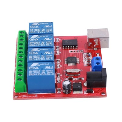 Modul releu USB 12V - 4 canale programabil pentru automatizarea casa inteligenta foto