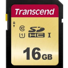Card de memorie Transcend TS16GSDC500S, SDHC, 16GB, Clasa 10 UHS-I U1