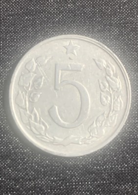 Moneda Cehoslovacia 5 haleri 1973 foto