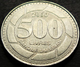 Cumpara ieftin Moneda exotica 500 LIVRE(S) - LIBAN, anul 2000 * cod 2107, Asia