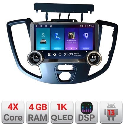 Navigatie Ford Transit 2015-2020 Edotec 4+64 10.5 inch Incell 1K android Wifi 5Ghz gps internet kit-turneo-custom CarStore Technology