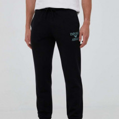 Emporio Armani Underwear pantaloni de trening culoarea negru, cu imprimeu