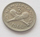 386. Moneda Noua Zeelanda 3 pence 1960
