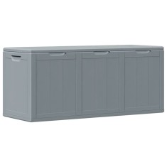 vidaXL Cutie de depozitare pentru grădină, gri, 270L, PP ratan