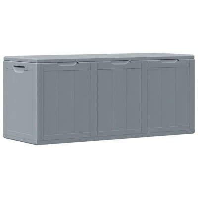 Cutie de depozitare pentru gradina, gri, 270L, aspect de lemn din PP foto