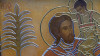 Icoană vitrată, plumb pe sticlă, 43x63 cm, cu temă religioasă, Sf. Hristofor