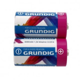 Set 2 baterii alcaline Grundig C/LR14, 1.5V, 3000 mAh, Multicolor
