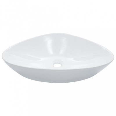 vidaXL Chiuvetă de baie, alb, 58,5 x 39 x 14 cm, ceramică foto