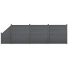 [neu.holz] Set Olimp gard WPC 3 panouri patrate si 1 panou inclinat AAWP-9903, 183 x 625 cm, lemn/plastic, gri HausGarden Leisure