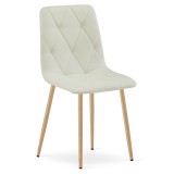 Scaun bucatarie/living, Artool, Libra, textil, metal, bej si natur, 44.5x54.5x87 cm