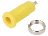 Soclu banană galben 2mm 10A 600V pentru panou