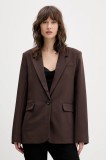 Abercrombie &amp; Fitch sacou culoarea maro, un singur r&acirc;nd de nasturi, uni, KI144-5233-480