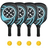 SPORTNOW Set de 4 rachete de pickleball set de rachete din lemn de plop 4 mingi și un sac albastru și negru | Aosom Romania