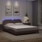 vidaXL Cadru de pat cu lumini LED, maro, 160x200 cm, piele ecologică 3214119