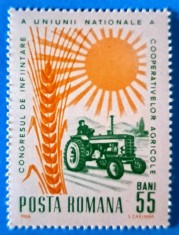TIMBRE ROMANIA LP 622/1966 CONGRESUL COOPERATIVELOR AGRICOLE -Serie simpla -MNH