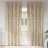 vidaXL Draperii din catifea , 2 piese, cu ochiuri crem, 260 x 140 cm