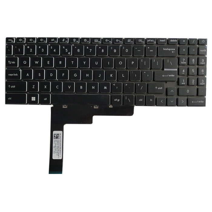 Tastatura Laptop Gaming, MSI, Crosshair 17 A11UDK, A11UCK, iluminata, neagra, iluminata RGB, layout US