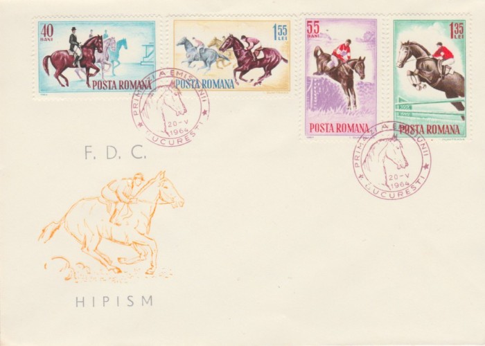 1964 Romania - FDC Hipism, LP 583