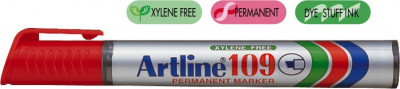 Permanent Marker Artline 109, Corp Plastic, Varf Tesit 2.0-5.0mm - Rosu foto