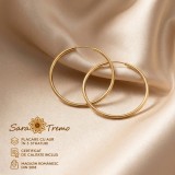 Cercei rotunzi Aurea Classic, placati cu aur 18K, diametru 3,5 cm , Brazilia