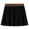 Fusta de copii cu talie leopard, negru, 92