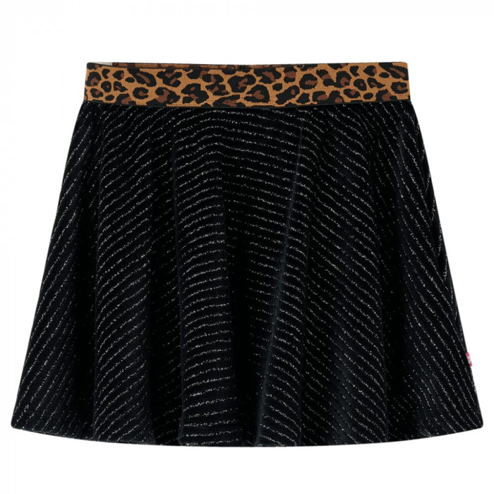 Fusta de copii cu talie leopard, negru, 92