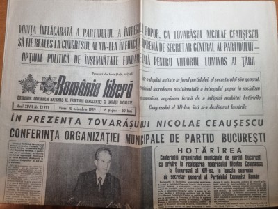 romania libera 10 noiembrie 1989-cuvantarea lui ceausescu foto