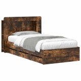 vidaXL Cadru de pat cu depozitare Stejar fumuriu 80 x 200 cm 3434001