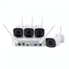 Sistem wireless de monitorizare video camere IP exterior 2 MP sd card FULL HD UNV KIT-2122F40W-4B foto