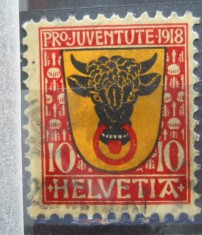 A2 1918 ELVETIA STAMPILAT COTA 28$
