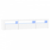 Cumpara ieftin Comoda TV cu lumini LED, alb, 195x35x40 cm